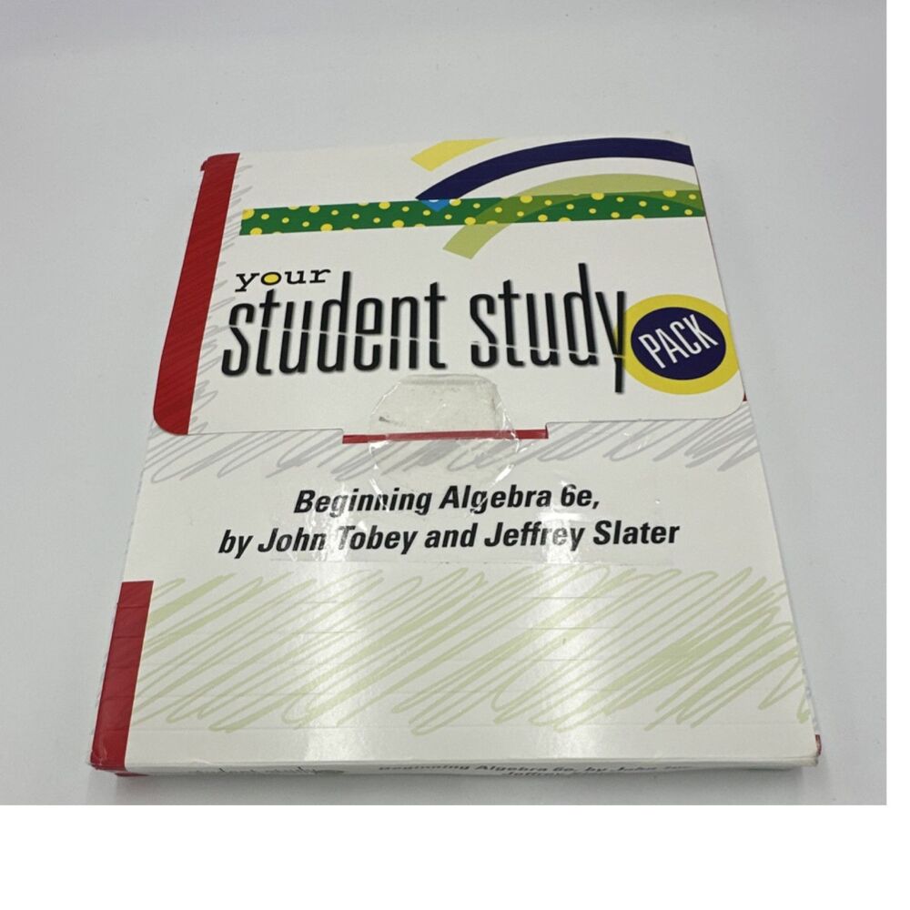 Beginning Algebra 6e Study Guide Book & CD by John Tobey, Jeffrey Slater